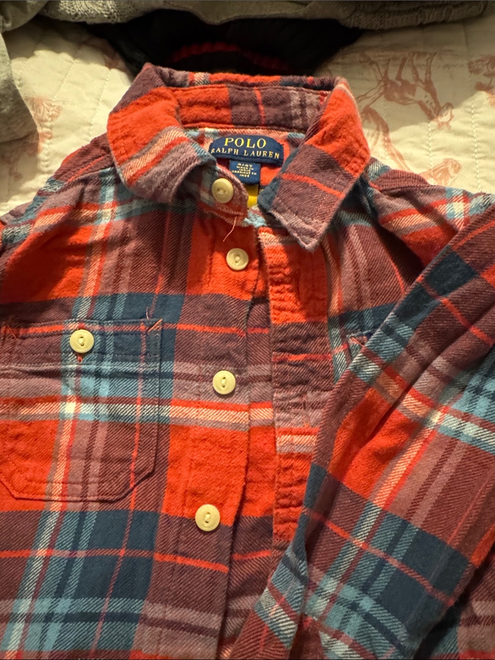 Polo by Ralph Lauren Red and Blue Plaid Button-Down Shirt